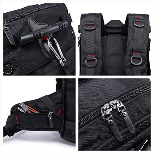 Kiepoar Hiking Backpack 40L Travel Backpack Waterproof for Outdoor Sports Travel 3 in 1 Backpack Shoulder Bag Crossbody and Handbag Large Sports Bag Anti-theft with Shoe Compartment