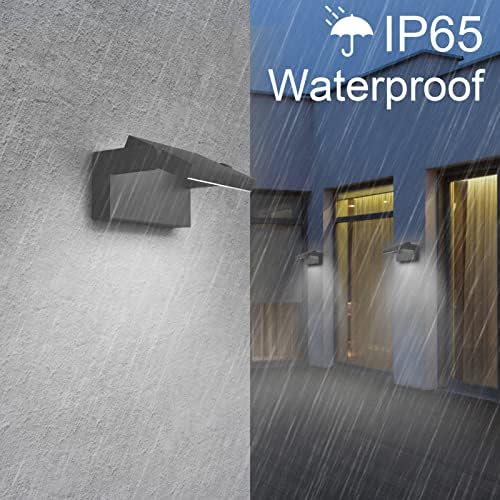 Klighten 24W LED Wall Light Outdoor Indoor Waterproof IP65, Adjustable Aluminum Wall Lamp, Modern Outside Light Mains Powered for Entrance Garden Terrace, 1500LM, Anthracite, Cold White 6000K