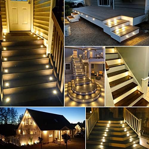 INDARUN Warm White Led Decking Lights Waterproof IP67 0.6W Ø31MM - Lighting for Terrace/Patio/Path/Wall/Garden/Decoration, 30 Packs