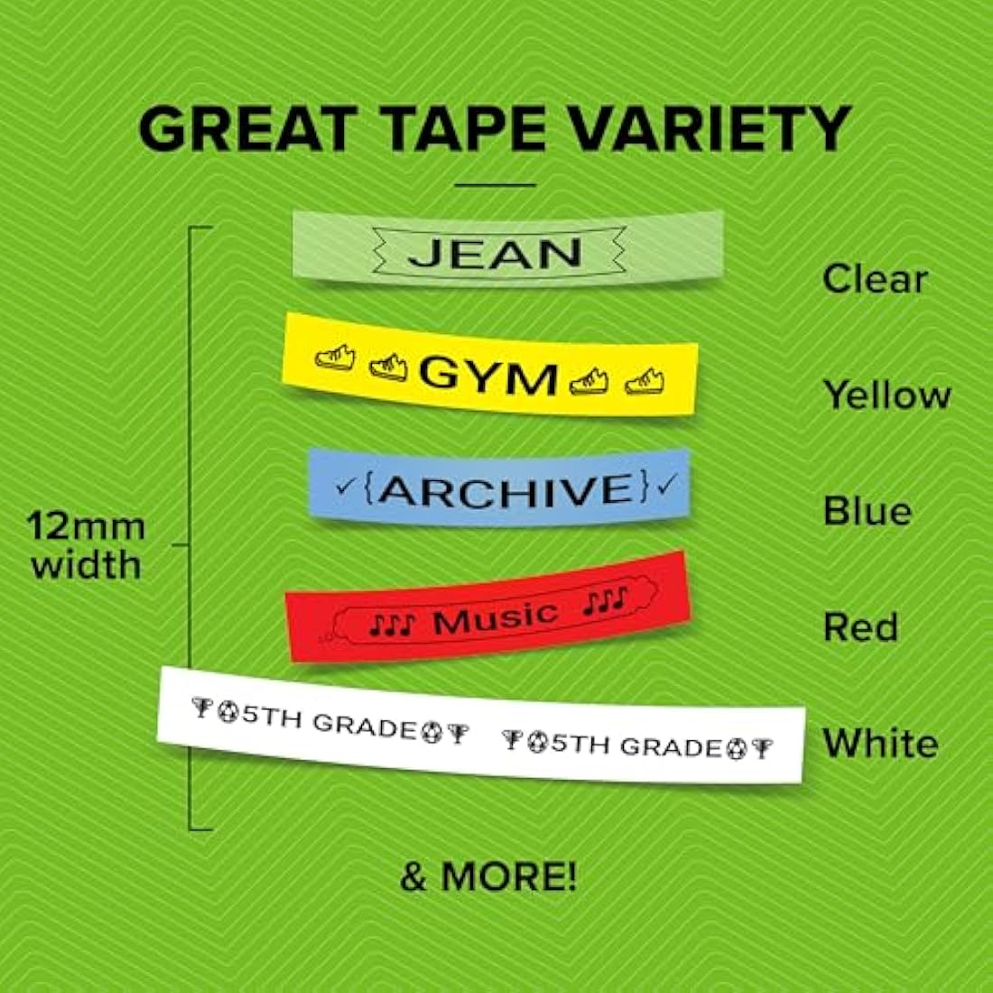 DYMO Branded LetraTag Plastic Labels | 12 mm x 4 m Roll | Black Print on Green Labels | Multipurpose, Self-Adhesive Labels for LetraTag Label Makers