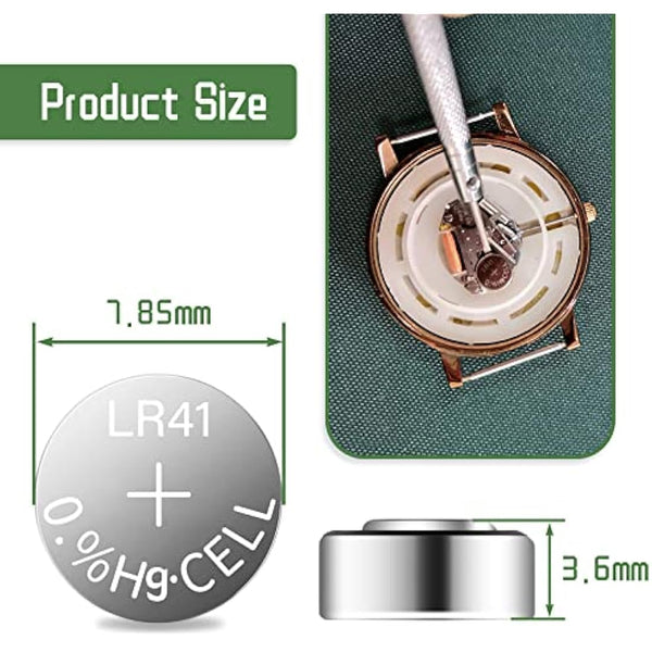 Alkaline Button Cell Batteries LR41 AG3 1.5V Coin Cell Battery 384 SR41 SR741 for Watches Toys Calculators 100-Pack