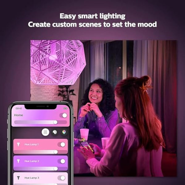 Philips Hue White & Colour Ambiance Single Smart Bulb LED [B22 Bayonet Cap]-1100 Lumens (75W Equivalent).Works Alexa,Google Assistant and Apple Homekit.for Home Indoor Lighting,Livingroom and Bedroom