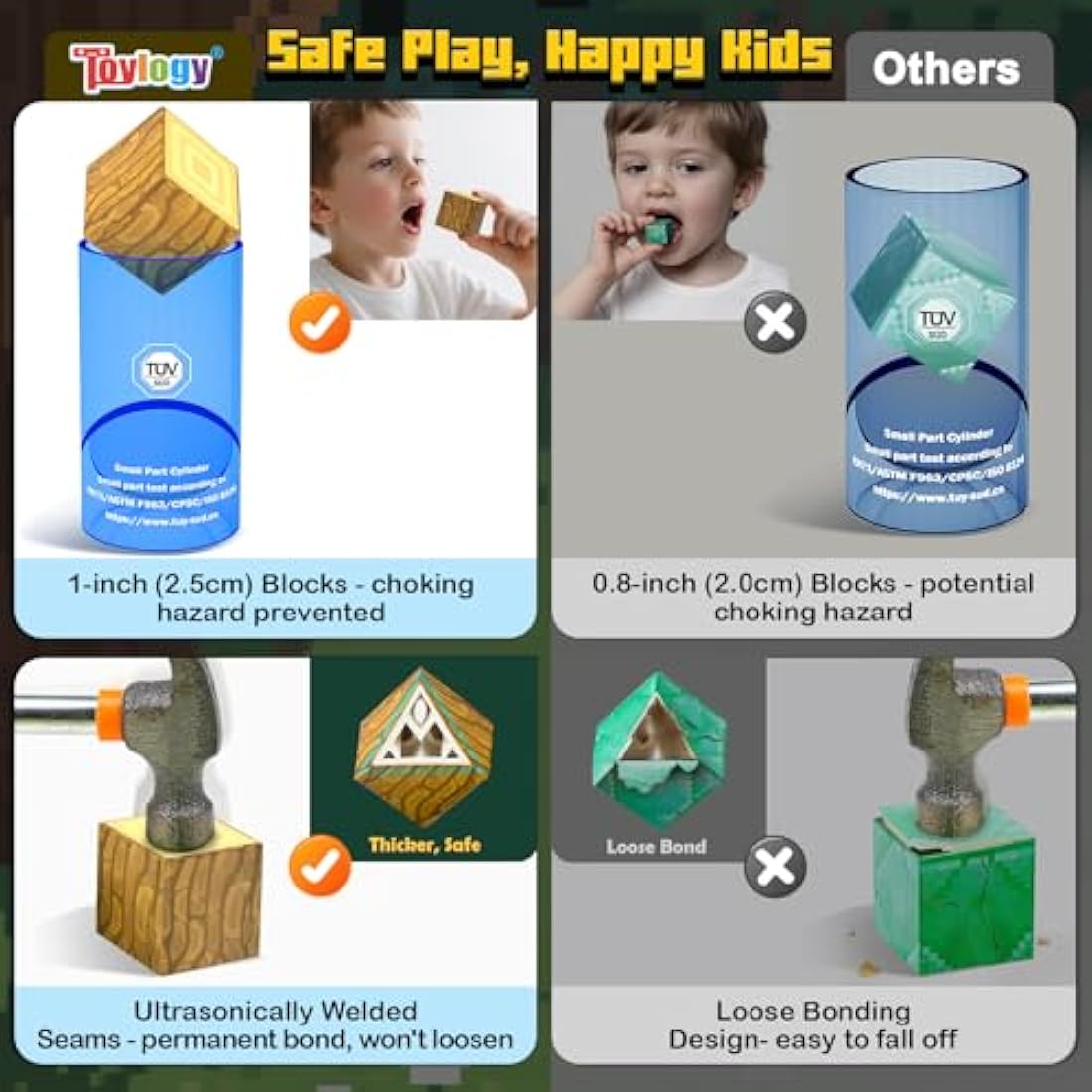 100PCS Magnetic Blocks-Build Mine Magnet World Forest Edition Toys for 3 4 5 6 7 Year Old Boys & Girls, Magnetic Tiles Sensory Kids Toys for 3+ Years Old Girls Boys, Building Construction Kids Game