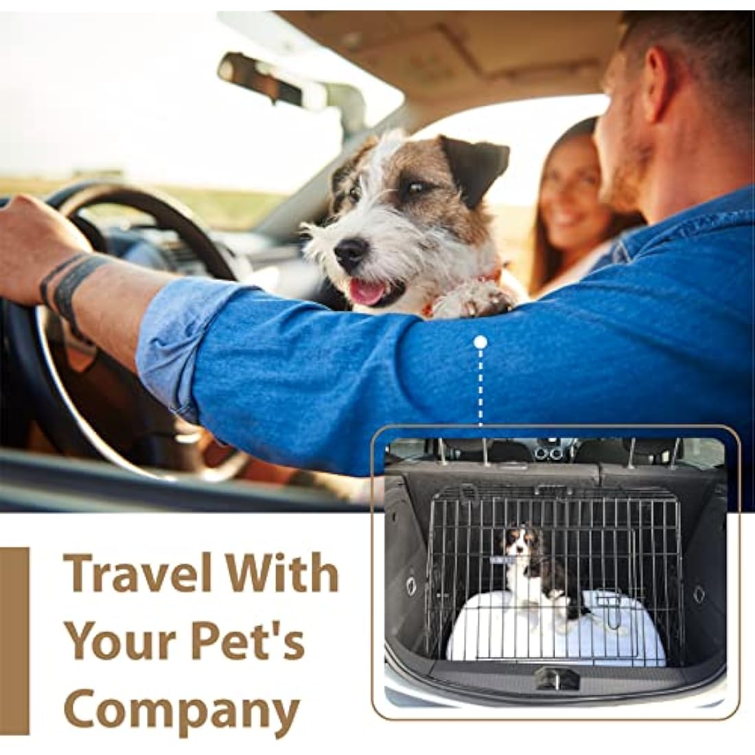 Ellie-Bo Silver Standard Large 36-inch Folding 2-Door Dog Cage/Crate with Metal Tray