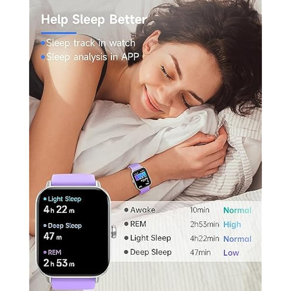 TOOBUR Smart Watch for Women Alexa Built-in, IP68 Waterproof Swimming, 1.8" Fitness Watch with Answer&Make Call/Heart Rate/Step Counter/Sleep Tracker/100 Sports, Compatible Android iOS