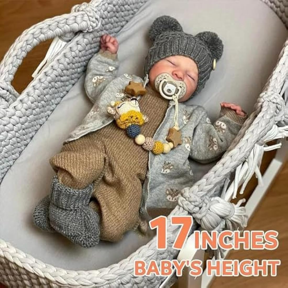 JIZHI Reborn Baby Dolls Boy - 17-Inch Realistic Lifelike Newborn Full Body Vin-yl - Real Life Babies with Accessories for Kids Age 3+