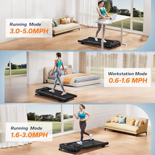 MERACH Walking Pad with 9% Auto Incline, 1-6km/h Under Desk Treadmill, 2.5HP Low Noise Walking Pad with Remote Control, LED Display, Portable Treadmills for Home Office