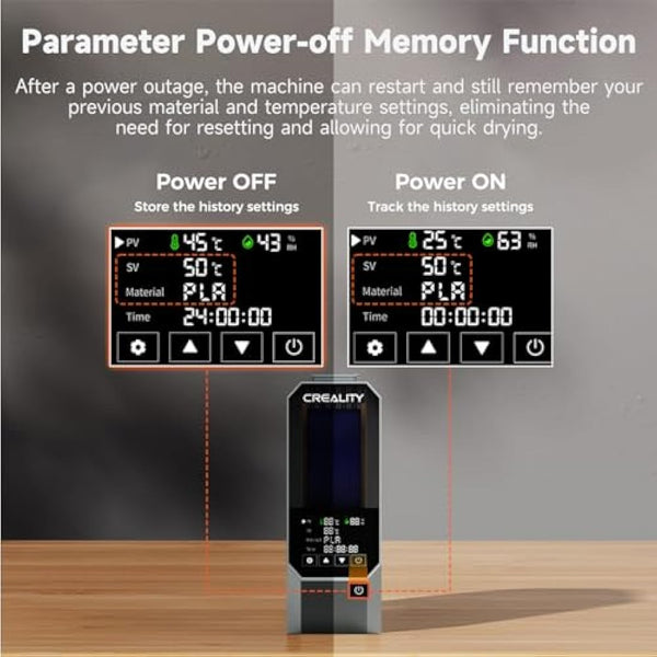Creality Official Space PI Filament Dryer, 3D Printer Filament Dryer Box with 360° Heating, Upgraded Filament Dehydrator Storage Box Support PLA ABS PETG TPU 1KG 1.75/2.85mm