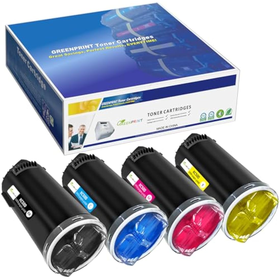 4 Colors Compatible Toner Cartridges for Xerox C500 C505 Series (Black Cyan Magenta Yellow) 5000 Pages for Black & 2400 Pages for C / M / Y for Xerox VersaLink C500 C505 Laser - Packaging May Vary