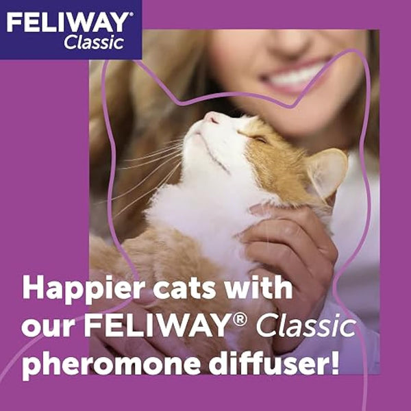 FELIWAY Classic 30 Day Cat Calming Odourless Refill for Pheromone Diffuser, 48ml - Helps Solve Common Signs of Stress in Cats & Kittens, Veterinary Recommended, Drug-free, Clinically Proven