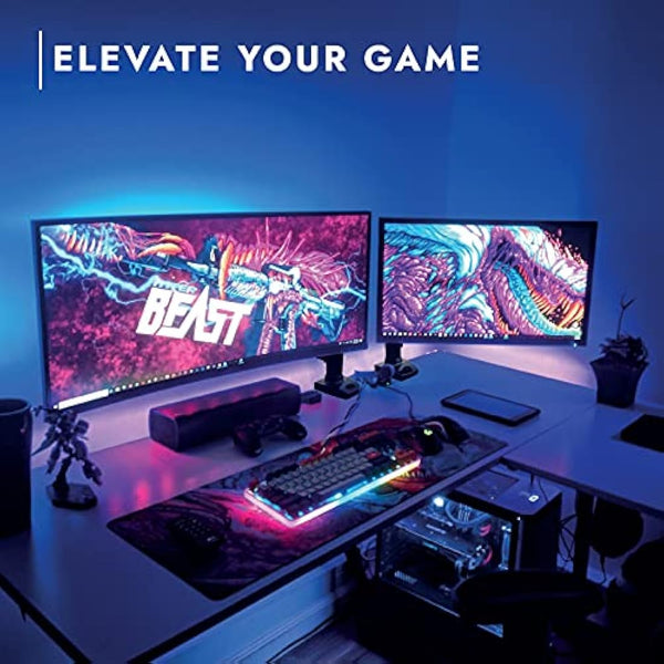 Invision Single Monitor Arm Desk Mount for 19-32 Inch Screens - VESA 75/100mm Stand Desk Clamp - Tool Free Height Adjustment with Tilt Swivel Rotate - Increased Load Capacity from 2-9kg (MX200)