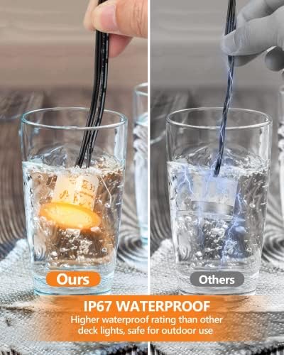 HIBOITEC 10Pcs Decking Lights, Lighting LED Deck Lights φ32mm, Warm White Decking Lighting, Waterproof Plinth Deck Light, for Outdoor, Garden, Floor Tile, Staircase, Wall Corner, Bathroom