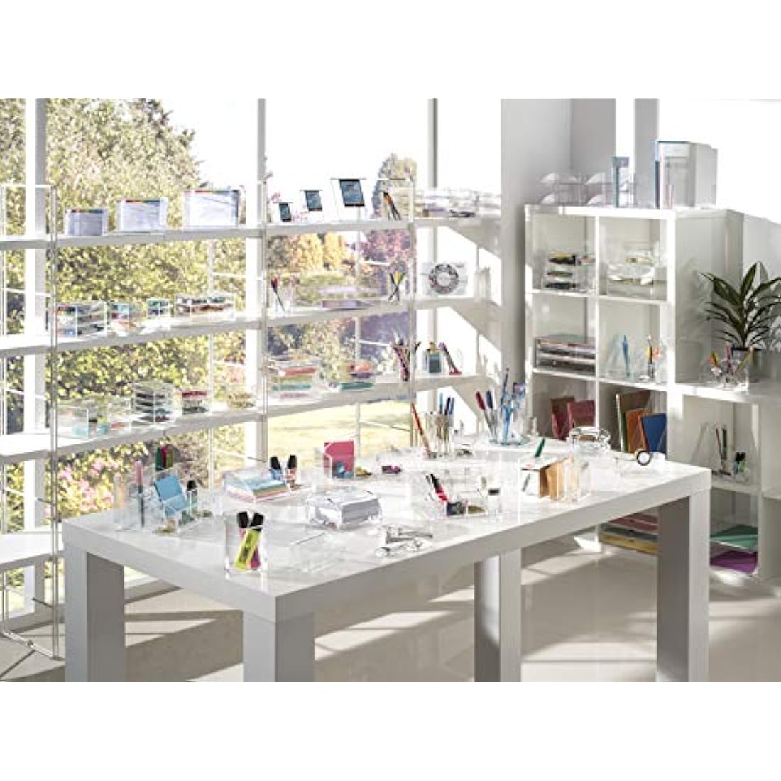 OSCO Clear Acrylic Index Box | Small | A to Z Divider Tabs | 100 Lined Note Sheets Included (5" X 3") | Ruled Revision Flash Cards | Recipe Notes | Contacts Filing | Fits 127 x 76 mm