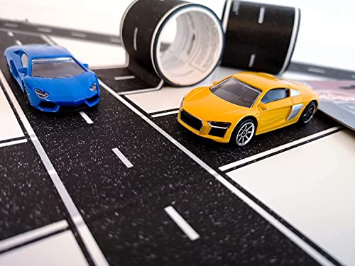 EPRHAY 3 Roll Black Road Tape For Train Cars, Long Race Car Toys Cars Traffic Vehicle Learning Resources, Decoration Mat Raod Table Children Toys Cars Track Remouvable 4.8cmx500cm (2inx16ft)