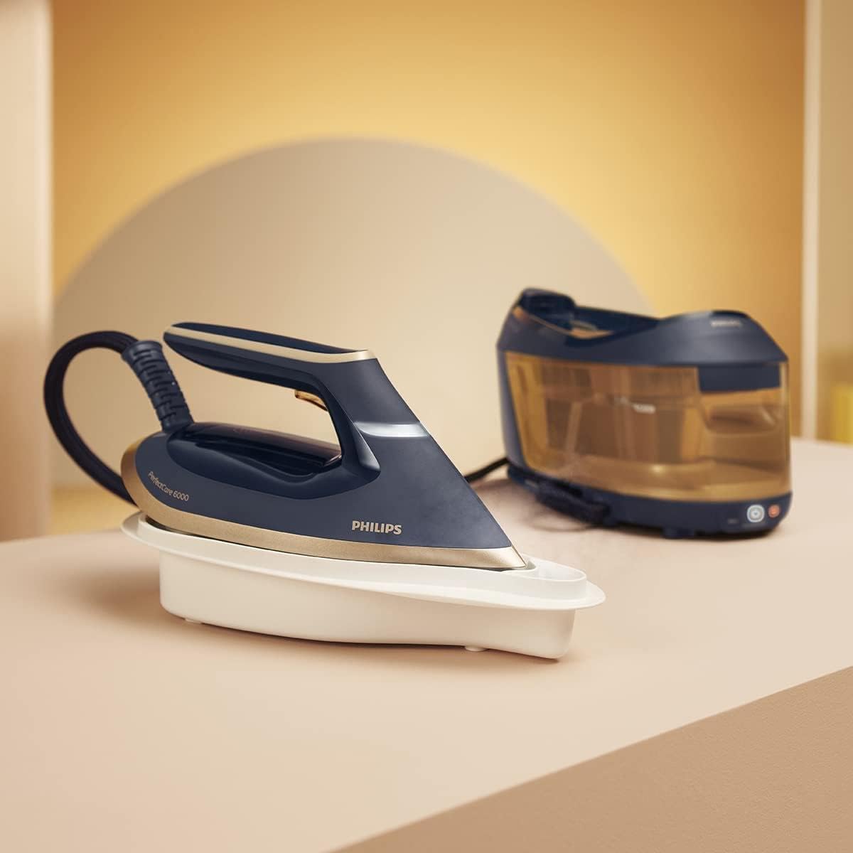 Philips PerfectCare Serie 6000 Steam Generator, 2400 W, 600g Steam Flow, 8 Bar Pressure, No Burns with OptimalTEMP Technology, 1.8L Tank, Black (PSG6066/26)