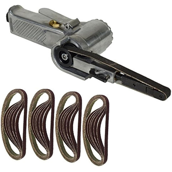 10mm 330 x 10mm Wide Air Finger Belt Sander Power File Detail Sanding + 25 Belts