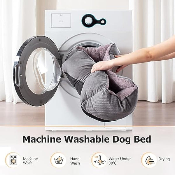 JOEJOY XL Dog Bed Washable Waterproof No Dust No Odor Fluff 89x64x23cm, Extra Large Grey, Dog Beds Extra Large for Labrador/Golden Retriever