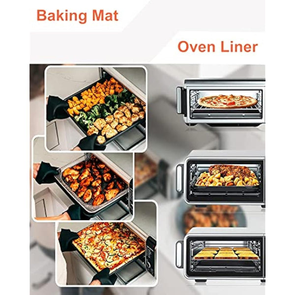 AFAXINRIE Oven Liner, Oven Liners for Fan Assisted Ovens, Baking Mat, 29.5cm * 42cm, Set of 3, Easy to Clean, Reusable, Convenient Baking, Protect Bottom of Oven