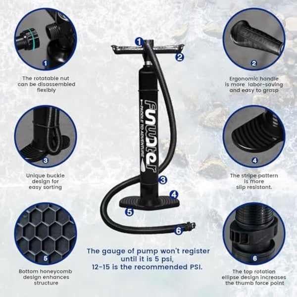 FunWater Inflatable Stand UP Paddle Board Ultra-Light Green Pink Everything Included ISUP, Adj Paddle, Pump, SUP Backpack, Leash, Waterproof Bag, Non-Slip Deckpad Youth