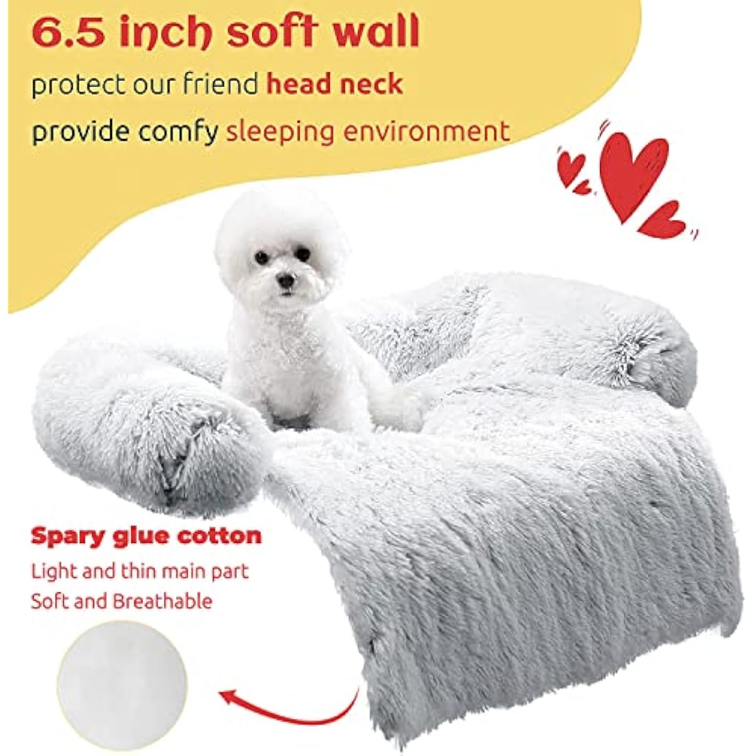 HACHIKITTY Dog Sofa Bed Mat 100x100 cm, Washable Pet Bed Cushion Cover for Furniture Protector, X-Large