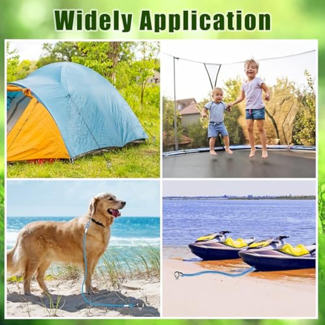 Dolibest Tent Peg Heavy Duty, 76cm Ground Anchor Screw Trampoline Stake Metal Earth Sand Spiral Wind Storm Spike for Swing/Camping/Shed/Dog/Carport/Canopy with Fixed Eyelet, 4 Pack