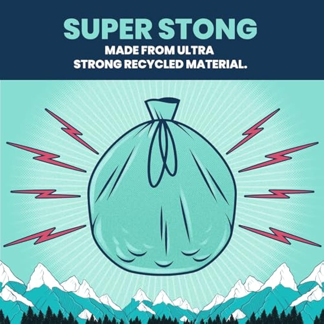 BEAST BIN BAGS, Mega Pack, 20 Rolls of 10 x 50 Litre Bags (Total 200 Bags) - Made From 100% Recycled LLDPE - Incredibly Strong Drawstring Swing Blue Bin Bags