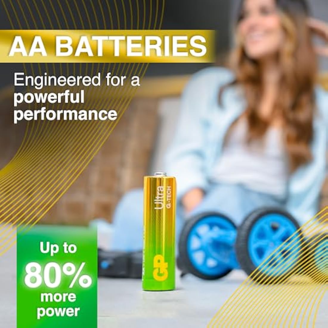 AA Batteries pack of 80 by GP AA Batteries Ultra Alkaline - 10 year shelf life, ideal for everyday hungry devices, long lasting power, anti-leakage technology | also known as LR06, MN1500, 15A, AM3