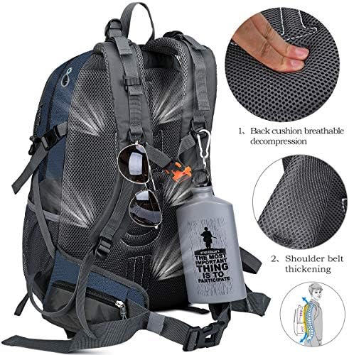 FENGDONG 40L Lightweight Waterproof Backpack for Hiking Camping Travel for Men and Women