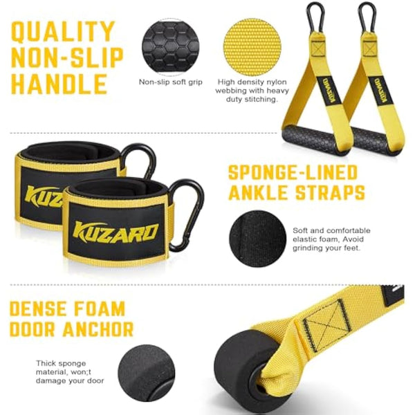 300lbs Heavy Resistance Bands Set for Men - 6 Levels with Handles, Door Anchor, Ankle Straps - Home Gym Equipment for Strength Training, Physical Therapy, Muscle Building, Yoga, Stretching