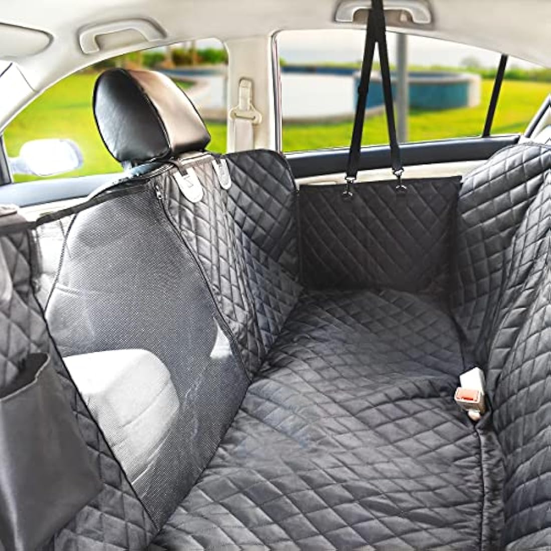 vailge Dog Seat Cover for Back Seat, 100% Waterproof Dog Car Seat Covers with Mesh Window, Scratch Prevent Antinslip Dog Car Hammock, Car Seat Covers for Dogs, Dog Backseat Cover,Standard