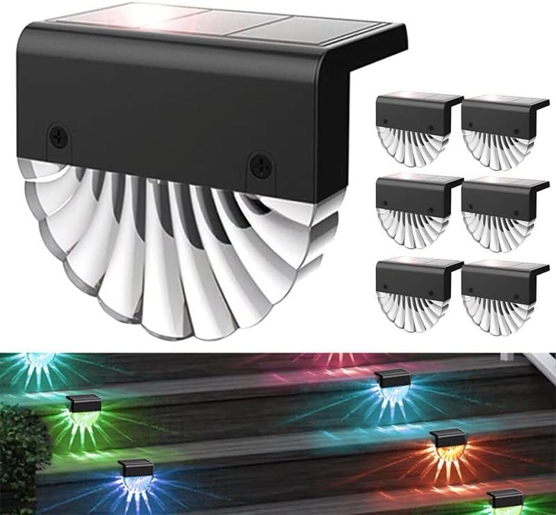 Auting Solar Lights for Outdoor Garden, Pack of 6 LED Garden Lights Waterproof Solar Lamp for Garden Decoration, Patio, Stairs and Stairs, 2 Modes LED Warm White/Colour Changing Lighting