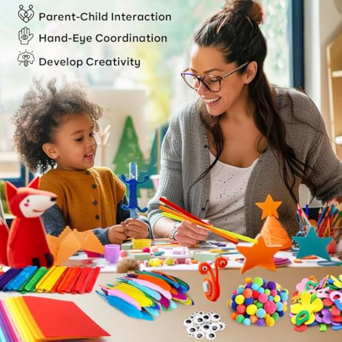 FunzBo Arts and Crafts Supplies Kit for Kids Toddlers Age 4 5 6 7 8 9 - All in One D.I.Y. Crafting Kindergarten Homeschool Supply Set Kids Toys Brithdays Gifts