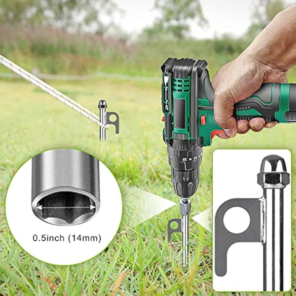 Lifeswell 12 Inch Ground Anchors, 8 Pcs Heavy Duty Tent Stakes, Easy to Install and Reusable, for Camping Tents, Trampolines, Sheds, Swing Sets, Securing Animals