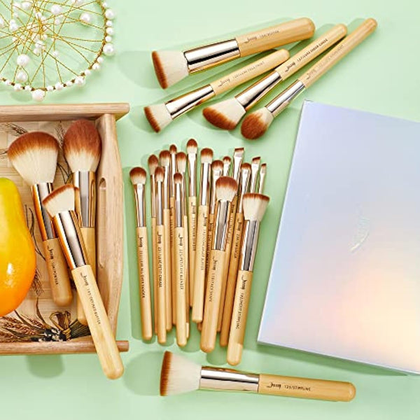 Jessup Brand 25pcs Beauty Bamboo Professional Makeup Brushes Make up Brush Tools kit Foundation Powder Blushes Eye Shader Cosmetics Tools T135