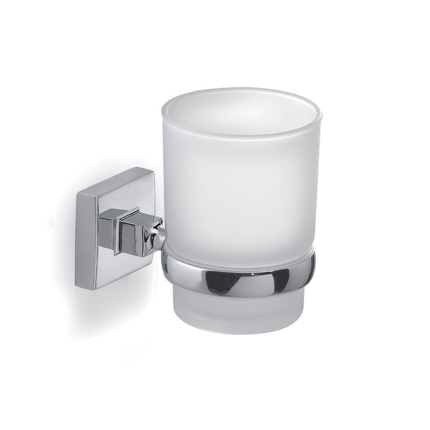 Gedy Toothbrush Holder, Glass Rust-proof stainless steel, Chrome, 6,7x10,2x9,5