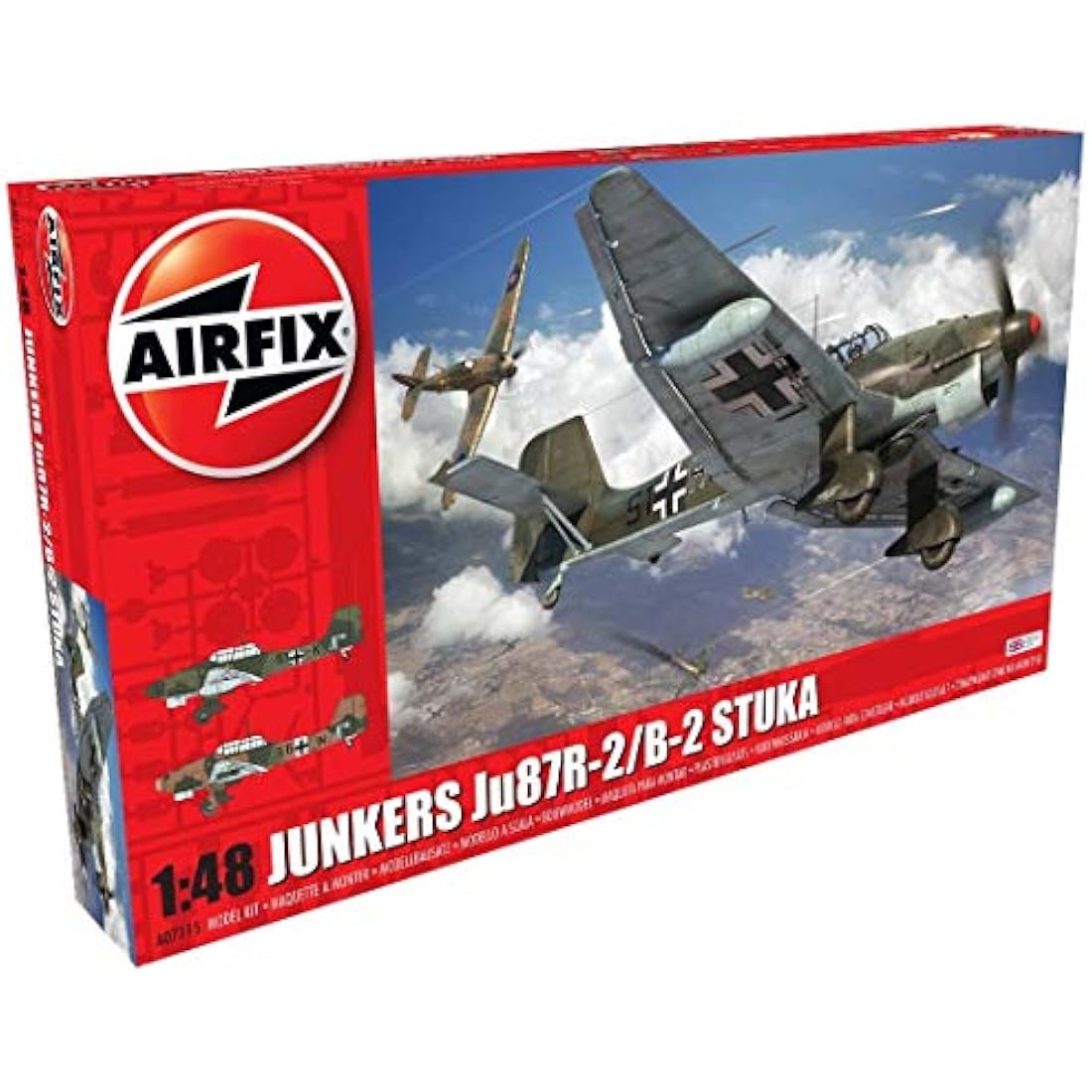 Airfix Model Set - A07115 Junkers JU87B-2/R-2 Model Building Kit - Plastic Model Plane Kits for Adults & Children 8+, Set Includes Sprues & Decals - 1:48 Scale Model