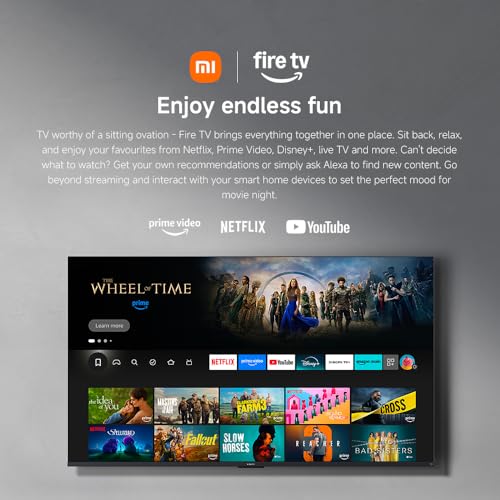 XIAOMI TV F Pro 75, 75 Inches (190 cm), 4K UHD QLED, Smart TV, Fire TV, HDR10+, Game Boost mode 120Hz, MEMC, Alexa Voice Control, 2GB+32GB, Works with Apple AirPlay