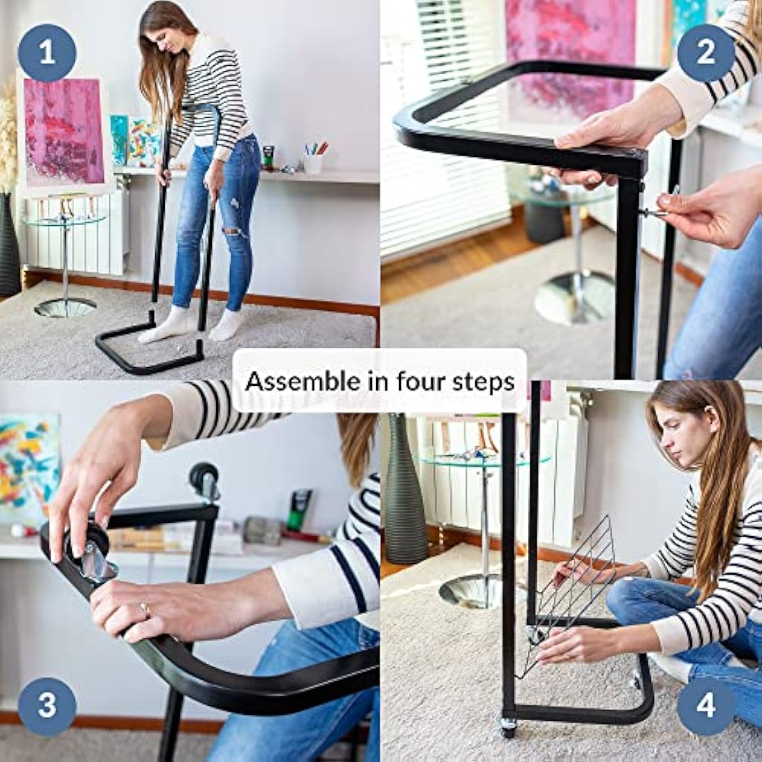 Art Drying Rack For Classroom | Functional & Mobile Paint Drying Rack | 25 Removable Shelves | Canvas Rack Art Storage | Painting Drying Rack With Wheels | Stack Rack For Painting, Drawings, And More