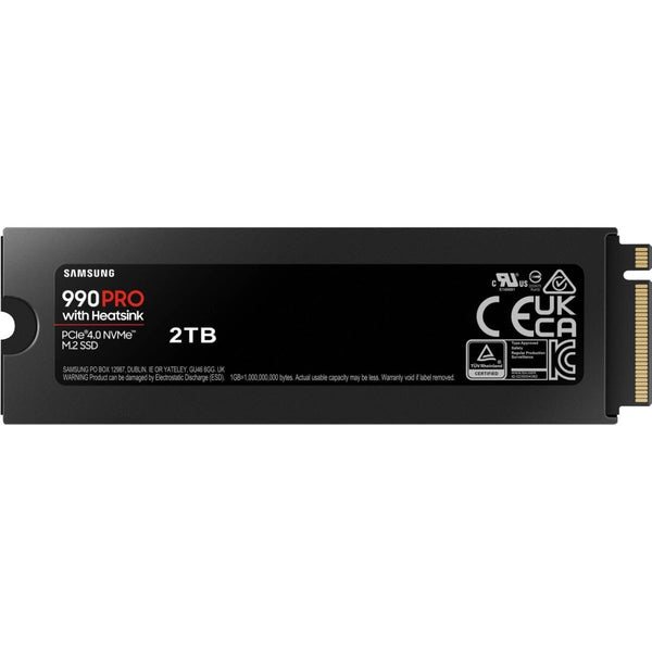 Samsung 990 PRO NVMe M.2 SSD, 2 TB, PCIe 4.0, 7,450 MB/s read, 6,900 MB/s write, Internal SSD, For gaming and video editing, MZ-V9P2T0BW