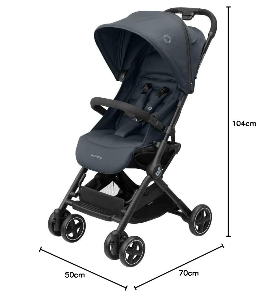 Maxi-Cosi Lara2 Pushchair, 0-4 Years, 0-22 kg, Baby Stroller, Lightweight & Compact Stroller, 3 Recline Positions, Lie-Flat position, Automatic Fold, Shoulder Strap, Rain Cover, Essential Graphite