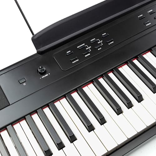 RockJam 88 Key Digital Piano with Full Size Semi-Weighted Keys, Power Supply, Sheet Music Stand, Piano Note Stickers & Simply Piano Lessons