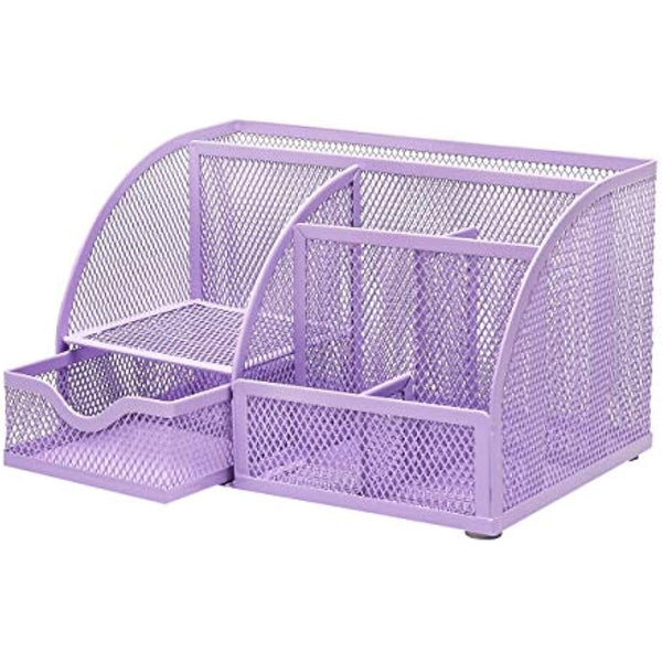 EXERZ Desk Organiser/Mesh Desk Tidy Caddy/Pencil Holder Multifunctional with 7 Compartments