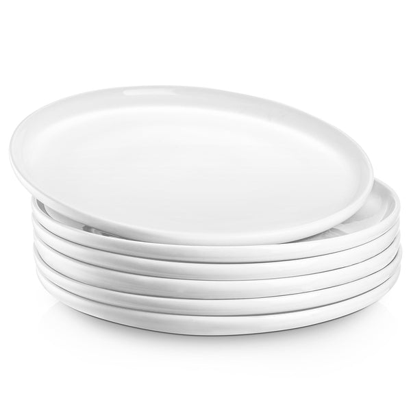 Jassceram 8.5 Inch Small Dinner Plates Set of 6, Ceramic Plates for Salad, Snack, Dessert and Appetizer - Microwave, Oven and Dishwasher Safe, Scratch