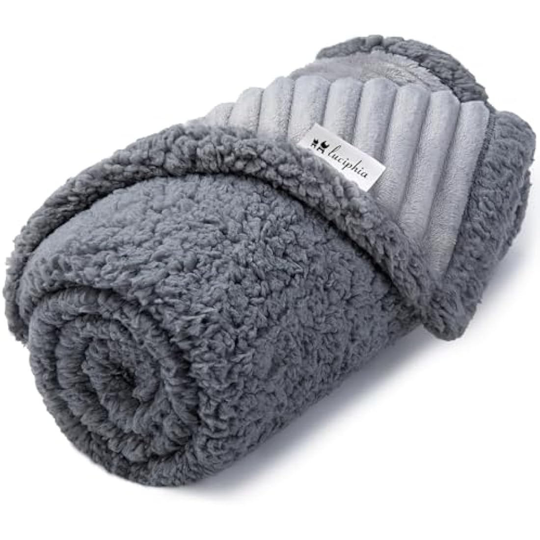 luciphia Washable Waterproof Dog Blanket Cute Dog Cat Blankets, Medium Large Dog Blankets for Sofa and Beds, Grey XL (145 * 216cm)