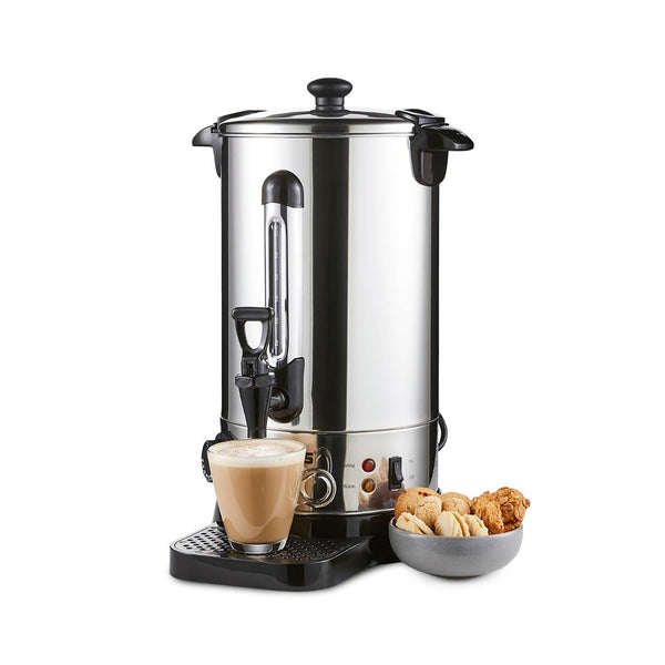 Geepas Electric Catering Urn, 1650W Instant Hot Water Boiler Dispenser - Tea Urn Kettle Home Brewing Commercial Office Use with Keep Warm - Easy Pour Tap, 15 Litre, Stainless Steel – 2 Year Warranty