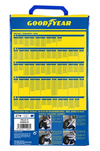 Goodyear Set of 2 x 9 mm Metallic Car Snow Chains Size 110 with Automatic Tensioner