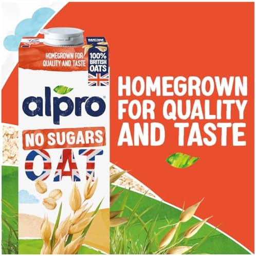 Alpro Oat No Sugars Plant-Based Long Life Drink - 100% British Oats - Unsweetened - Vegan Dairy Free & Lactose Free Milk Alternative - 1L (Pack of 8)