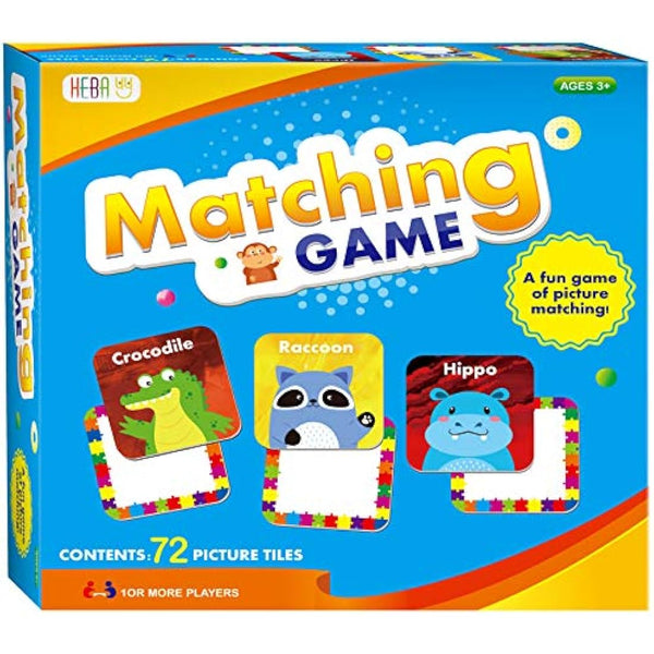 Hebayy 36 Pair Animals Matching Game Cartoon Flash Cards Erasable(72 PCs, Each Measures 2” X 2”)