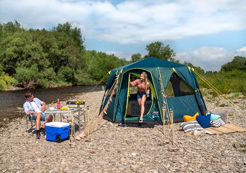 Coleman Tent Octagon, 6 Man Festival Dome Tent, 6 Person Family Camping Tent with 360° Panoramic View, Stable Steel Pole Construction, Sewn-in Groundsheet, 100 Percent Waterproof