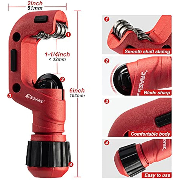 EZARC Pipe Cutter, 4-32mm Copper Cutter, Tube Cutter for Aluminum, PVC Pipe, Thin Stainless Steel Tube